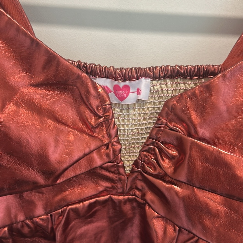 Buddy Love Metallic Rust Puff Sleeve Top - Picture 6 of 7